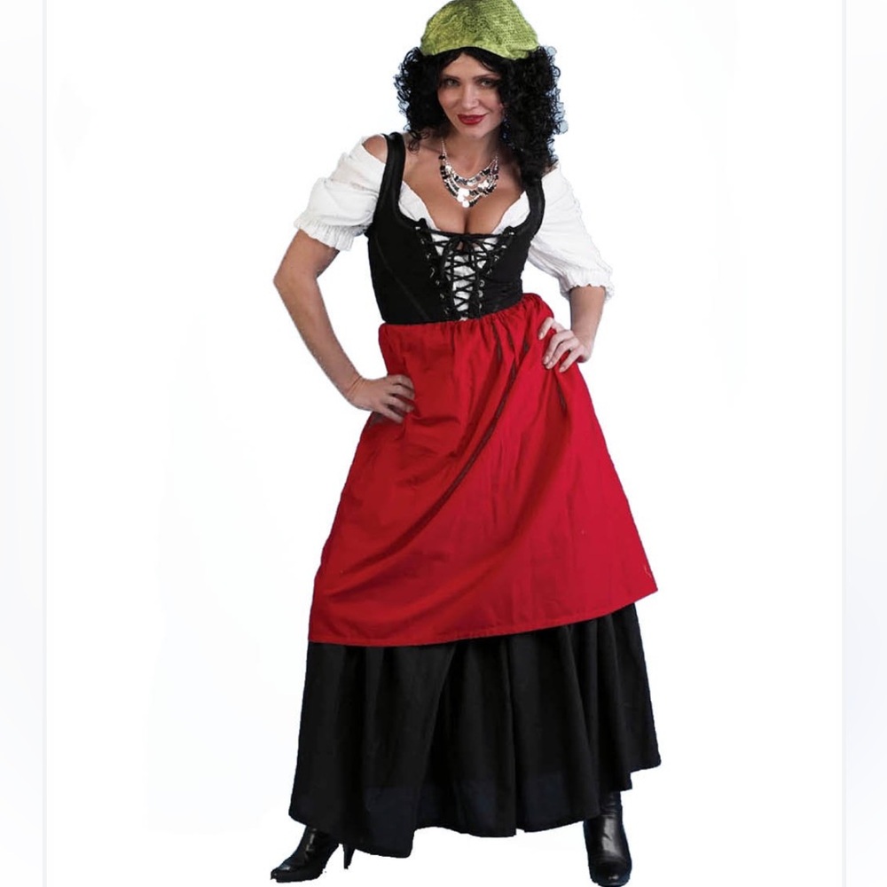 Gypsy bar maid renaissance Festival costume dress NEW M skirt top apron corset